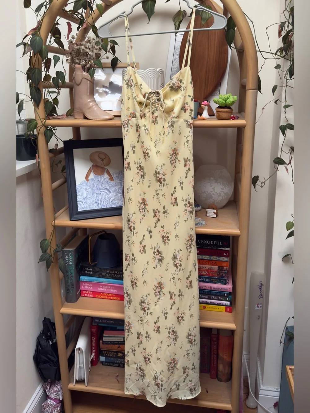 Abercrombie & Fitch Yellow Floral Maxi Slip Dress size XS